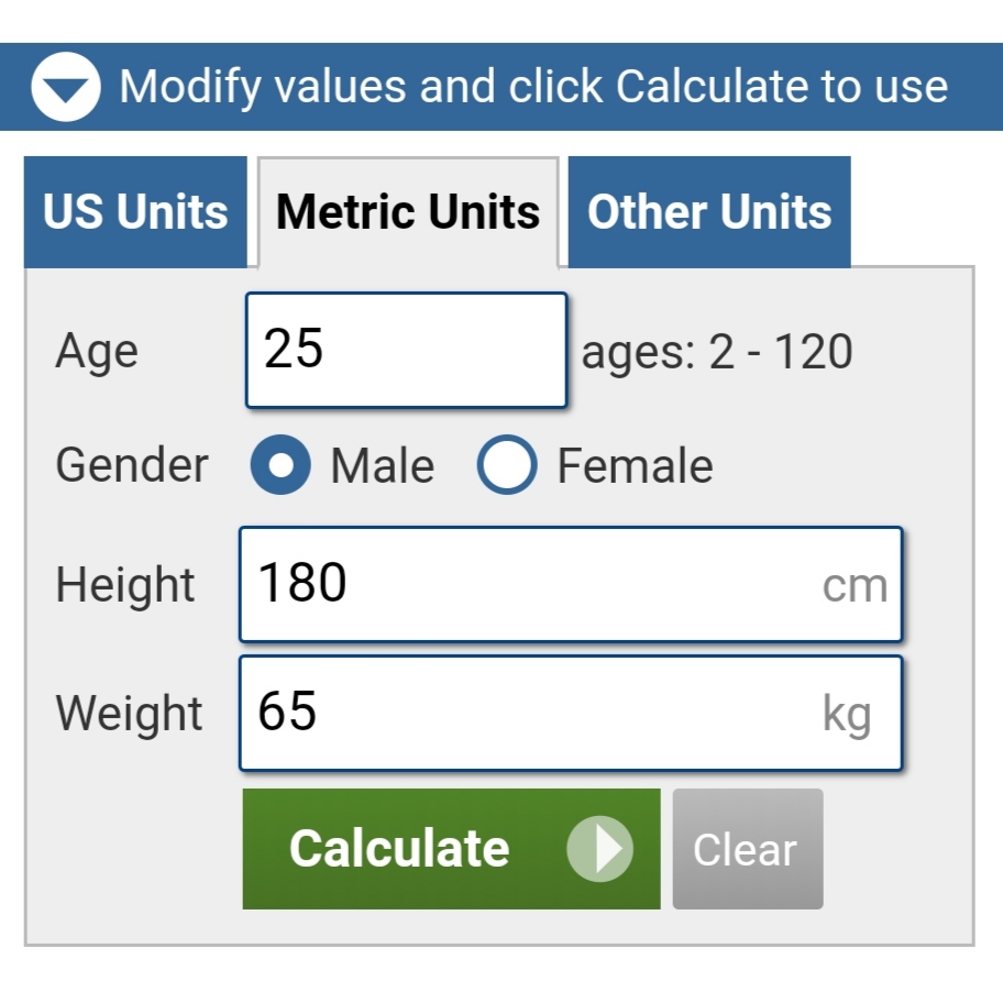 BMI Online Calculator
